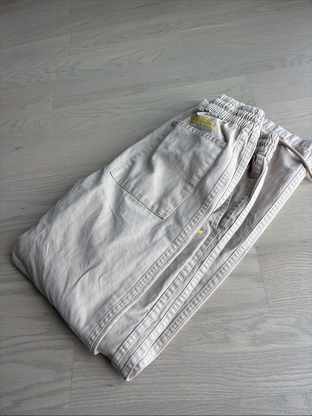 Adidas Men's Beige Drawstring Joggers with Elastic Waist